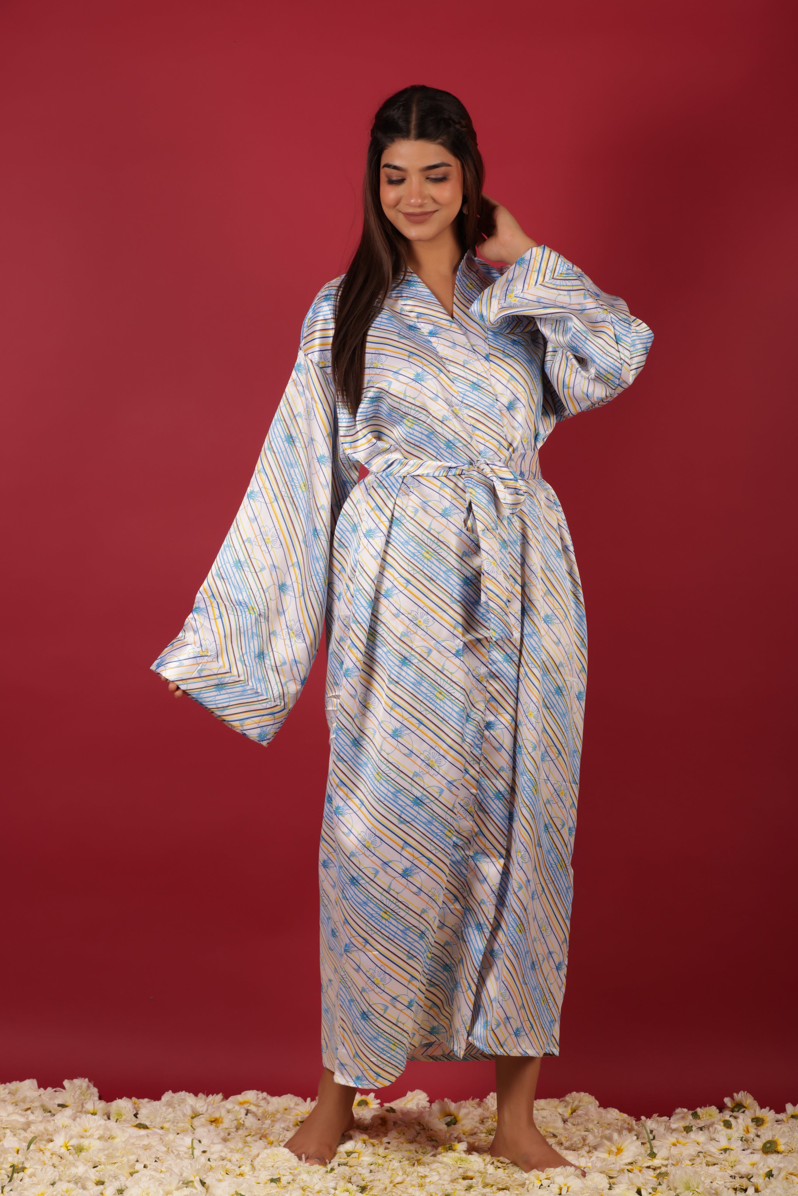 Long Satin Bridesmaid Gift Robe Dress